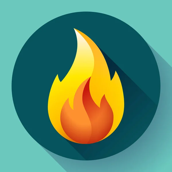 Illustrazione vettoriale icona fiamma rosso fuoco — Vettoriale Stock