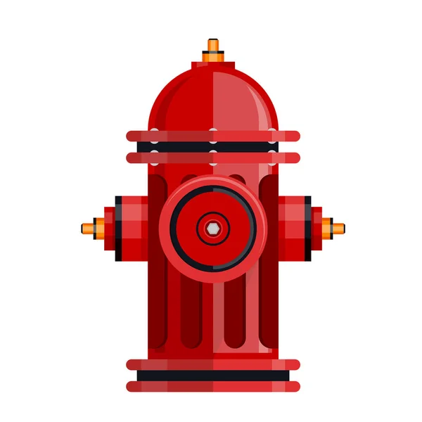 Ícone de hidrante de fogo vermelho isolado no vetor branco — Vetor de Stock