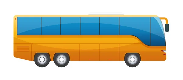 Orange big tour bus isolated on white background. — Stock Vector