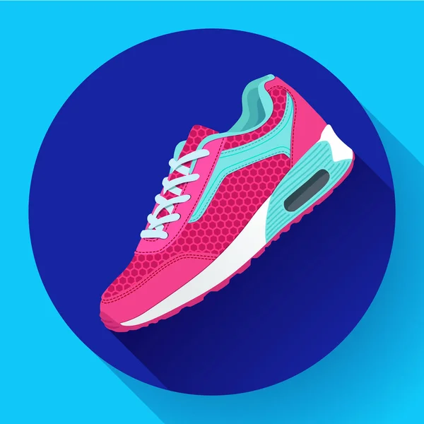 Baskets fitness chaussures pour entraînement chaussures de course design plat avec ombre longue — Image vectorielle