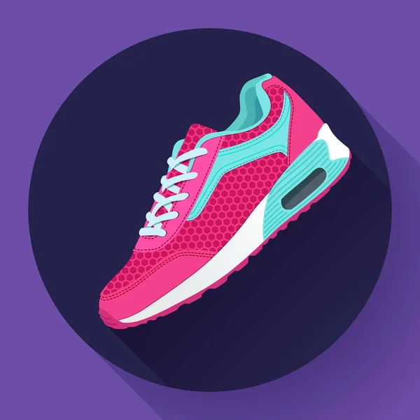 Baskets fitness chaussures pour entraînement chaussures de course design plat avec ombre longue — Image vectorielle