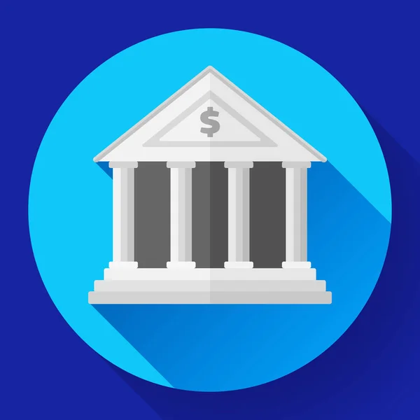 Vita bank ikonen med långa skugga — Stock vektor