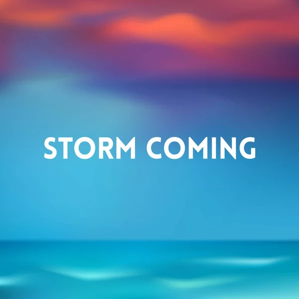 Fond flou carré - coucher de soleil mer océan couleurs Avec texte — Image vectorielle