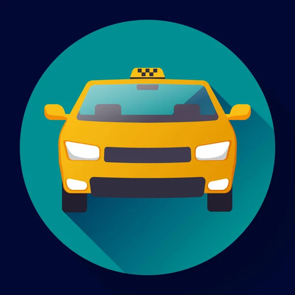 Flat Taxi bil ikonen vektor illustration platt-design — Stock vektor