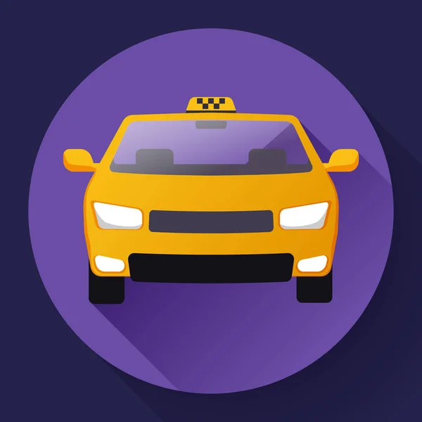 Flat Taxi bil ikonen vektor illustration platt-design — Stock vektor