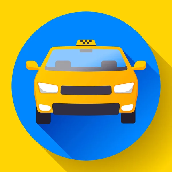 フラット タクシー車アイコン ベクトル イラスト フラット デザイン — ストックベクタ