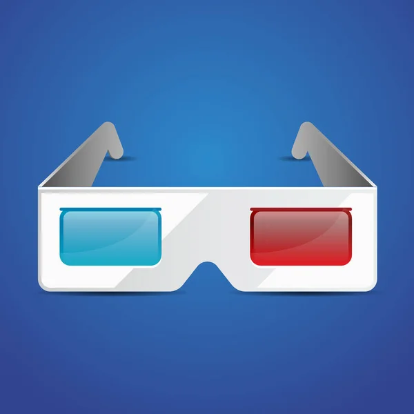 Düz anaglif 3d gözlük sinema simge vektör. 3D gözlük simgesi — Stok Vektör