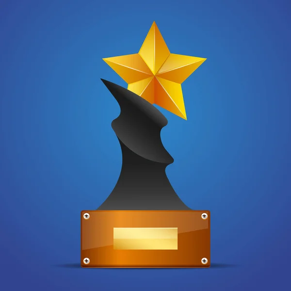 Golden star díjat a kék vektoros illusztráció. — Stock Vector