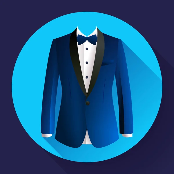 Uomo blu scuro vestito icona vettoriale — Vettoriale Stock