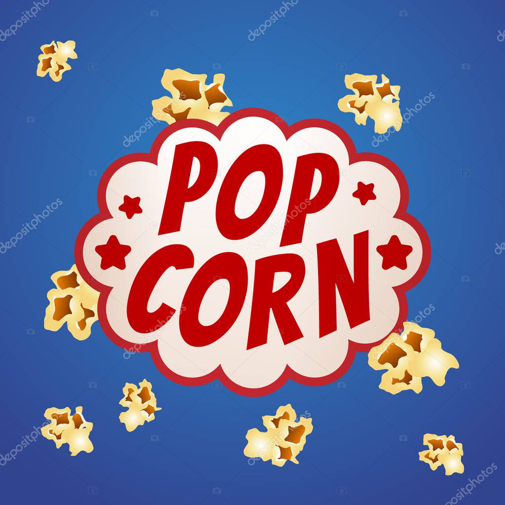 Pop corn sign logo vintage poster vector illustration