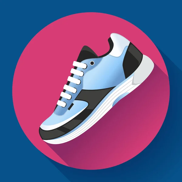 Zapatillas fitness zapatillas para entrenamiento running diseño plano con sombra larga — Archivo Imágenes Vectoriales