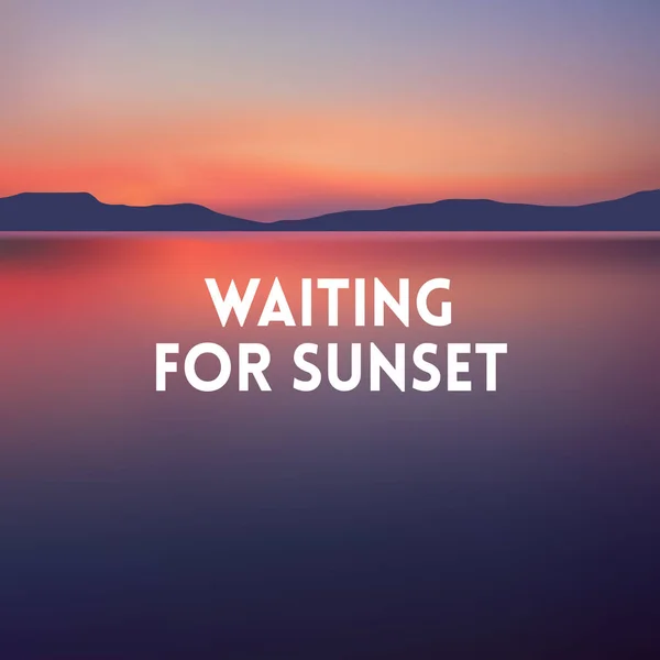 Quadratisch verschwommener goldlila Hintergrund - Sonnenuntergangsfarben mit motivierendem Zitat — Stockvektor