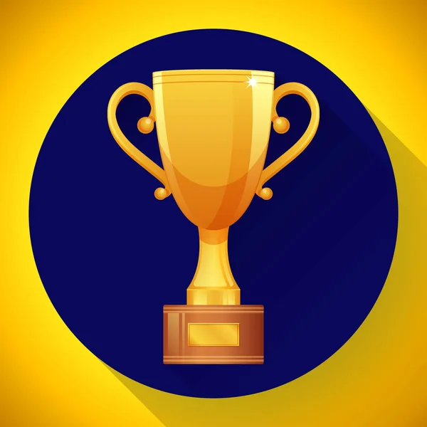 Arany Bajnokok-kupa - győzelem szimbólum. Lapos stílusú design — Stock Vector