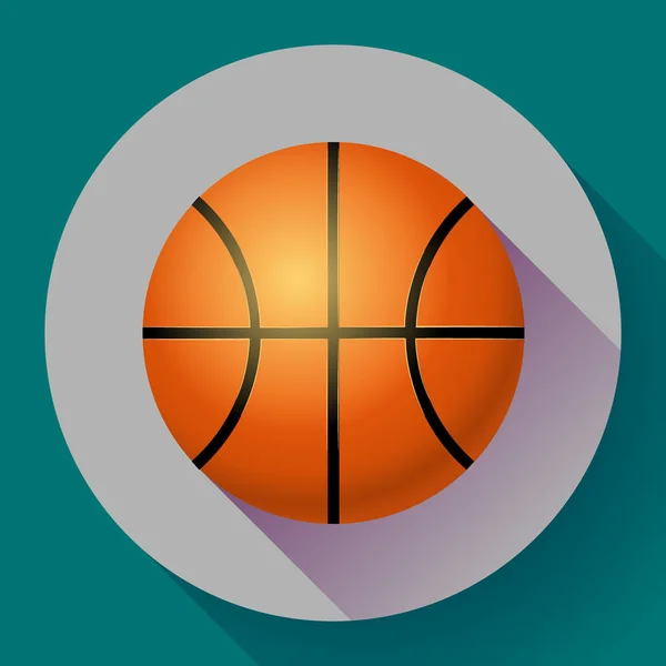 Vector Basketball icône plate illustration de sport — Image vectorielle