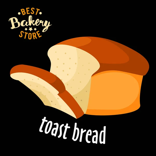Pan tostado al horno vector. Producto de pan horneado . — Vector de stock