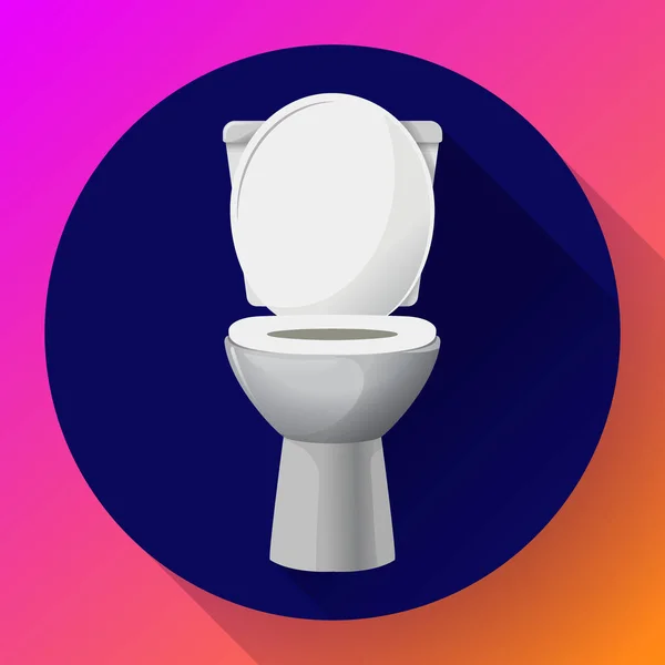 Icône de cuvette de toilette vectorielle en céramique blanche. toilettes modernes dans un style plat. Illustration vectorielle . — Image vectorielle