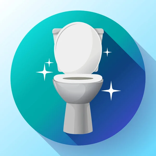 Vit keramik vektor toalett skål ikonen. modern toalett i platt stil. Vektorillustration. — Stock vektor