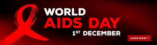 Världsaidsdagen 1 December vektor World Aids Day banner. — Stock vektor