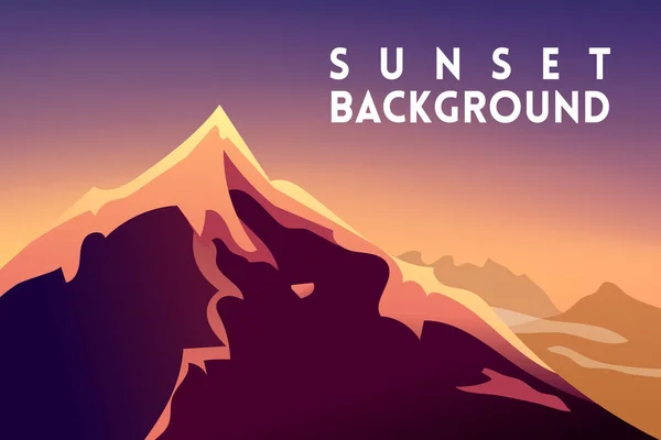 Sunset Mountain Landscape Mountainous Terrain. Mountain Design Vector Silhouettes Of Mountains Backgrounds Sunset. Can Be Used For Banner Flyer Book Cover Poster or Web Banners.