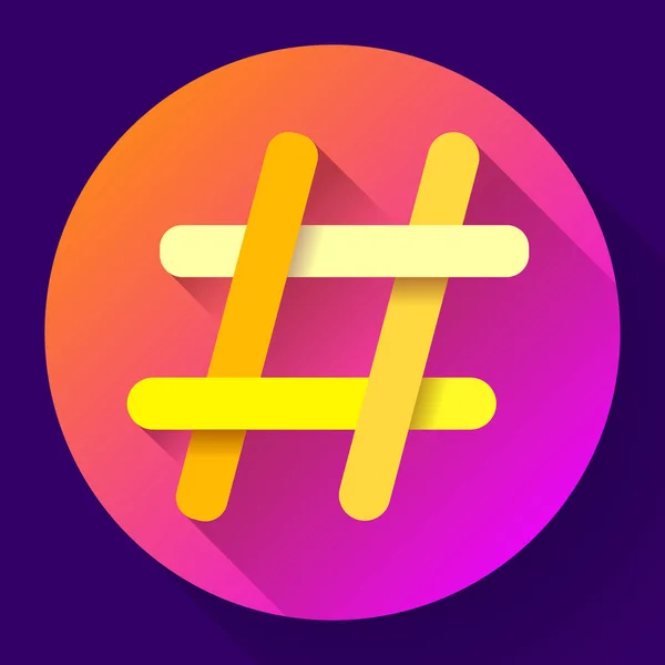 Hashtags ikonen platt tweet vektor sociala medier gemenskapens tecken symbol — Stock vektor