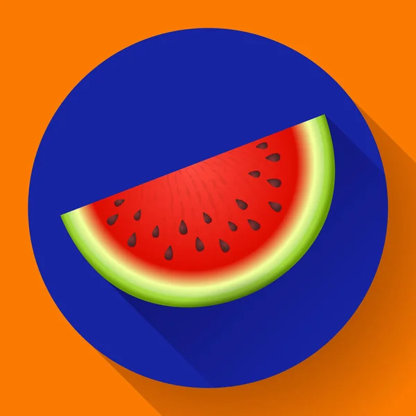 Wassermelonen-Symbolvektor — Stockvektor