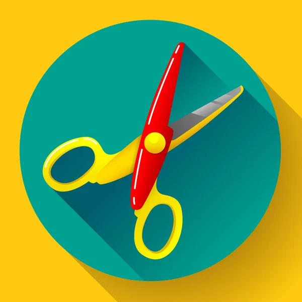 Stationery colored plastic scissors icon, vector illustration. — ストックベクタ