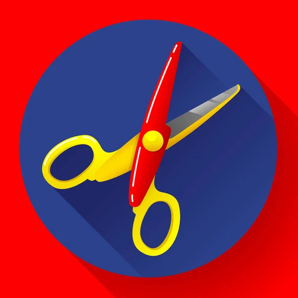 Stationery colored plastic scissors icon, vector illustration. — Stock Vector