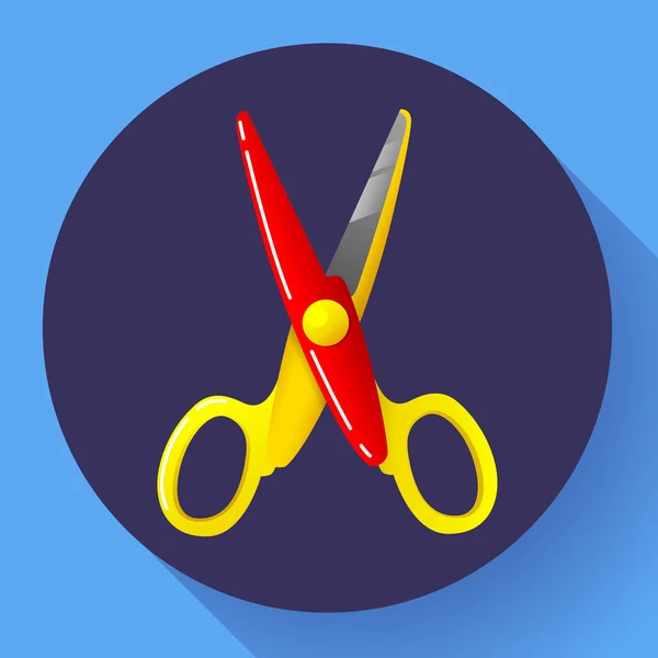 Stationery colored plastic scissors icon, vector illustration. — ストックベクタ