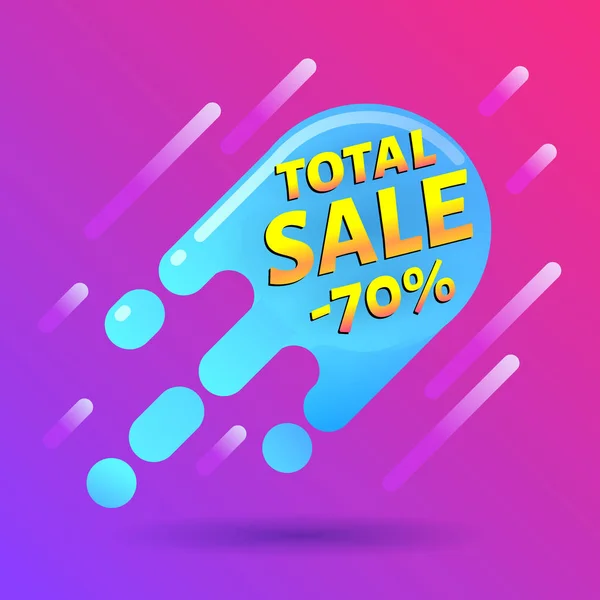 Seventy percent OFF Sale Discount Banner. Special offer blue label. Flat designed Sticker Illustration — Stock Vector