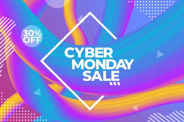 Cyber Monday sale colorful advertising poster or banner template — Stock Vector