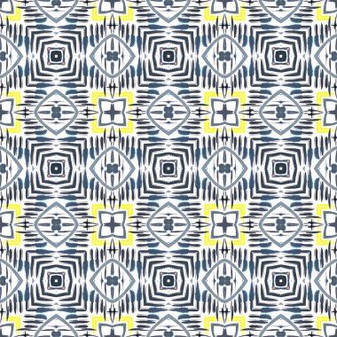 Geometrik soyut seamless modeli. Suluboya boya fırça darbeleri ve leke arka plan. Kaleydoskop.