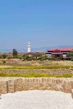 Paphos, Kıbrıs için arkeolojik park yılında deniz feneri