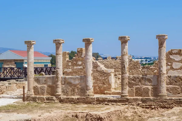 Antiguas ruinas en el Parque Arqueológico de Paphos — Foto de Stock