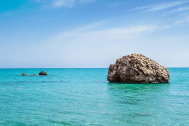 Aphrodites Rock beach near Cyprus island clipart