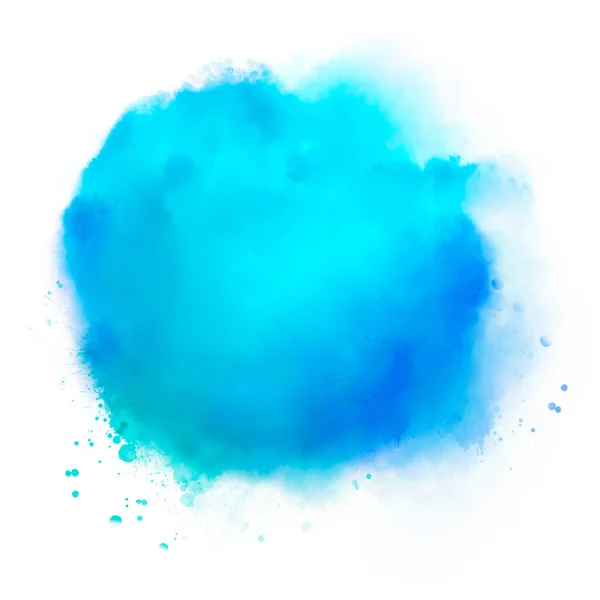 Abstract blue colorfull handdrawn watercolor blot illustration — Stock Photo, Image