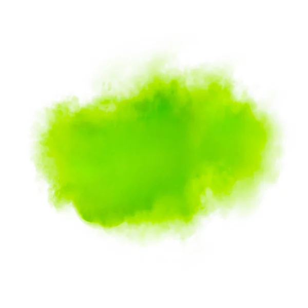 Abstrakcyjny zielony kolorowy ręcznie rysowany akwarela plama ilustracja — Zdjęcie stockowe