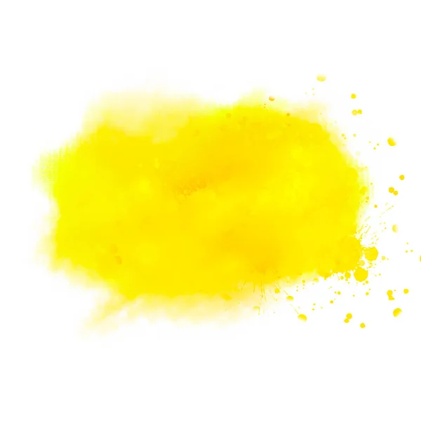 Abstrakcyjny żółty kolorowy ręcznie rysowany akwarela plama ilustracja — Zdjęcie stockowe