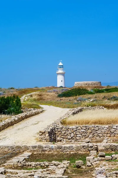 Faro en el Parque Arqueológico de Paphos, Chipre — Foto de Stock