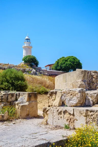 Faro en el Parque Arqueológico de Paphos, Chipre — Foto de Stock