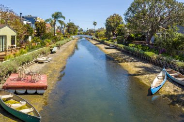 Venice Kanal Tarihi Bölgesi. Güney Kaliforniya 'daki Venedik Kanalları Los Angeles' ta. Birleşik Devletler