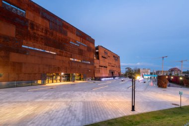 Gdansk, Polonya - 2 Ekim 2016: Avrupa Dayanışma Merkezi 'nin (Ecs) inşası - Dayanışma Devrimi ve Avrupa' daki komünizmin çöküşü anısına müze