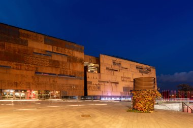 Gdansk, Polonya - 2 Ekim 2016: Avrupa Dayanışma Merkezi 'nin (Ecs) inşası - Dayanışma Devrimi ve Avrupa' daki komünizmin çöküşü anısına müze