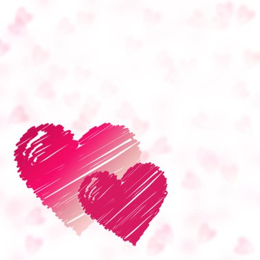 Kalpli sevgililer günü kartı. Romantik illüstrasyon