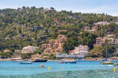 Port de Soller, Majorca seaside resort, a popular tourist destination. Baleares, Spain