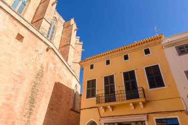 Ciutadella 'nın eski şehir de Menorca' nın mimarisi. Baleares, İspanya