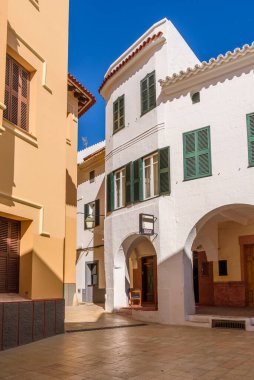 Ciutadella 'nın eski şehir de Menorca' nın mimarisi. Baleares, İspanya