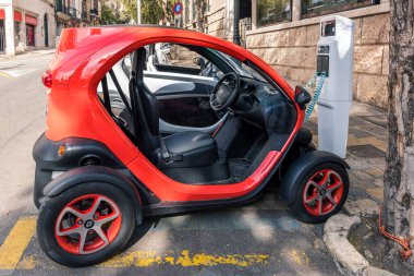Majorca, Spain - May 8, 2019: Charging point for electric cars on the street