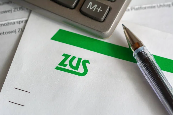 Gdansk Polen Maart 2020 Zus National Social Insurance Company Logo — Stockfoto