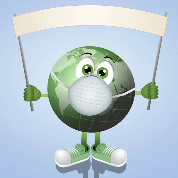 Illustration Green Earth Mask — Stock Photo, Image