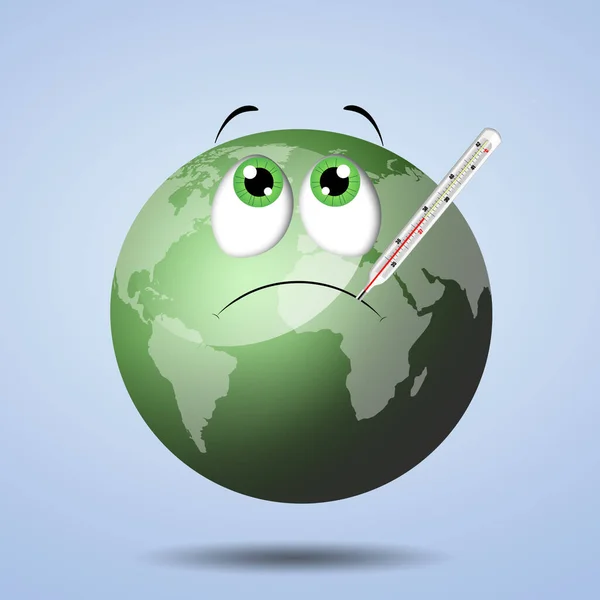 Ilustração Terra Verde Com Febre — Fotografia de Stock